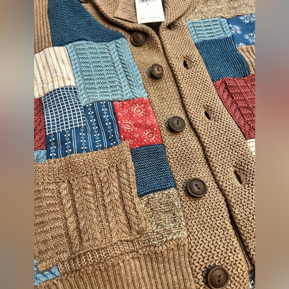 RRL Indigo Patchwork Shawl-Collar Cardigan - Picture 5 of 7